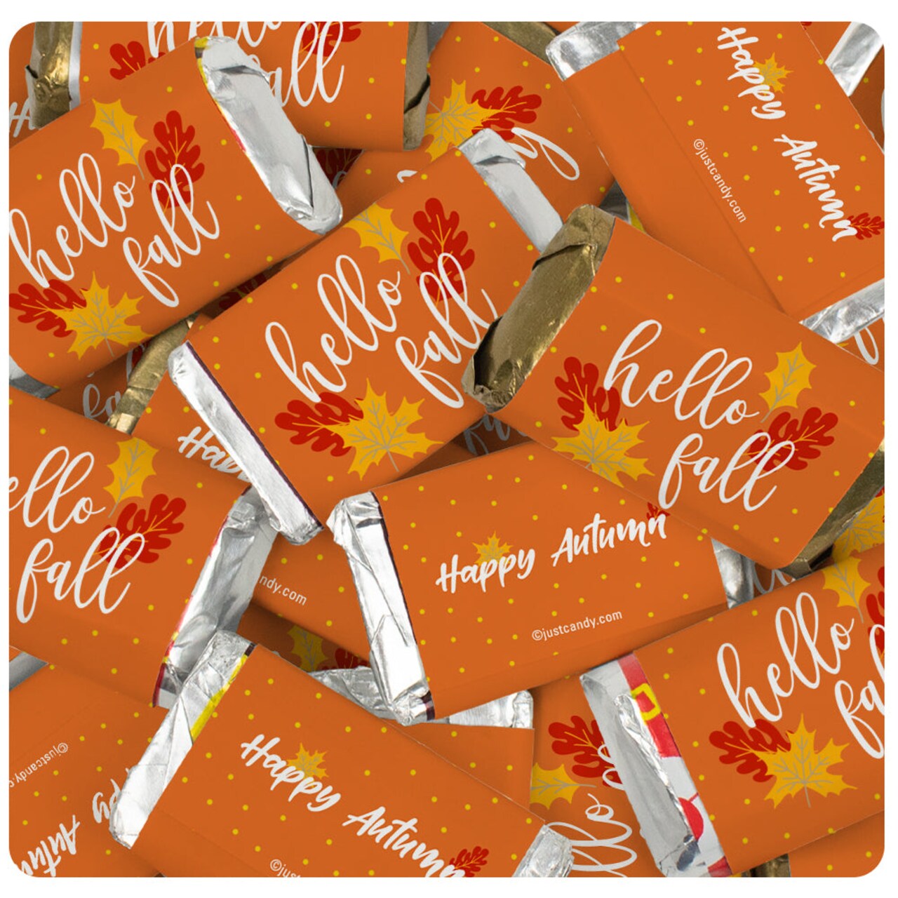 68 Pcs Hello Fall Candy Party Favors Hershey's Miniatures Chocolate - Autumn
